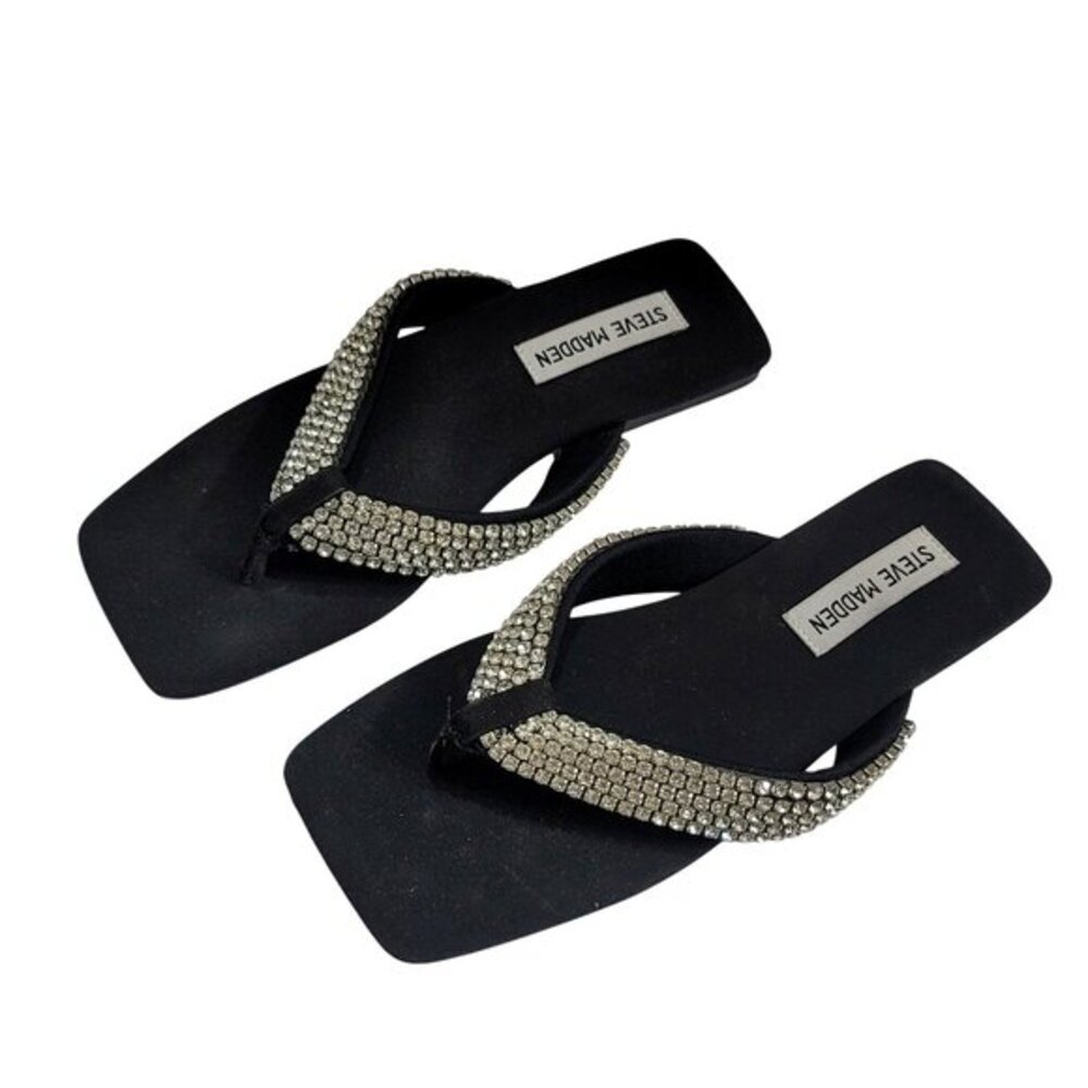Steve Madden Diva Sandals Thongs Rhinestone 5